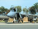 F-15C of 492 FS / 48 FW from Lakenheath receiving fuel on the flightline at Leeuwarden.