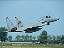 Lakenheath F-15C in take off from Leeuwarden during FF2000. 